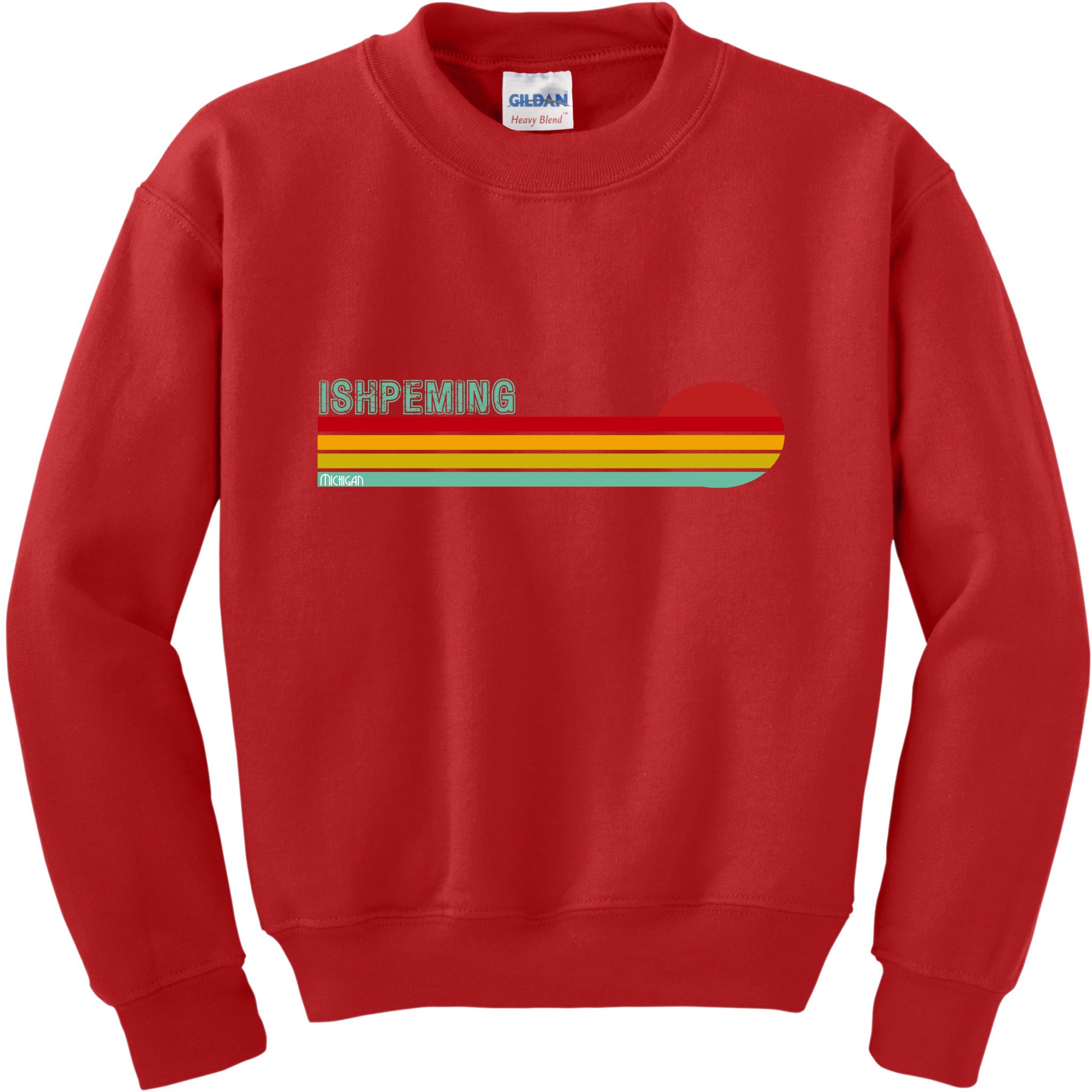 Ishpeming Michigan Retro Kids Sweatshirt