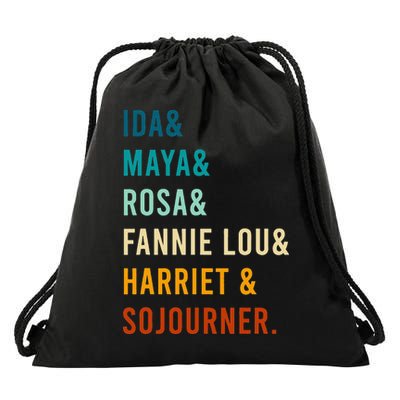 Ida Maya Rosa Fannie Lou Harriet Sojourner Apparel Drawstring Bag