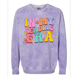 In My Reading Era Book Funny Book Reader Retro Groovy Gift Colorblast Crewneck Sweatshirt