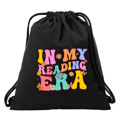 In My Reading Era Book Funny Book Reader Retro Groovy Gift Drawstring Bag