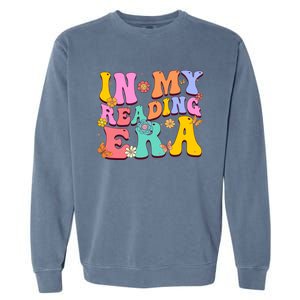 In My Reading Era Book Funny Book Reader Retro Groovy Gift Garment-Dyed Sweatshirt