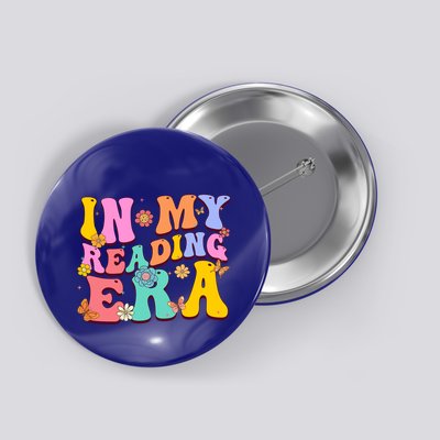 In My Reading Era Book Funny Book Reader Retro Groovy Gift Button