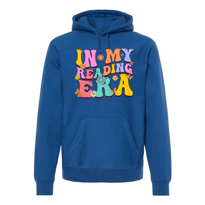 In My Reading Era Book Funny Book Reader Retro Groovy Gift Premium Hoodie