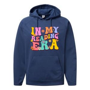 In My Reading Era Book Funny Book Reader Retro Groovy Gift Performance Fleece Hoodie