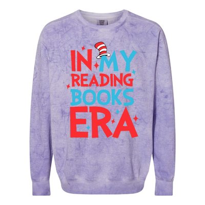 In My Reading Books Era Teachers Autism Awareness Book Lover Colorblast Crewneck Sweatshirt