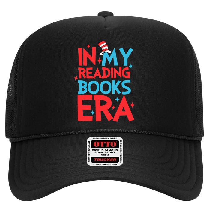 In My Reading Books Era Teachers Autism Awareness Book Lover High Crown Mesh Back Trucker Hat