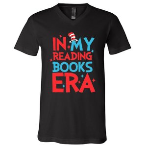 In My Reading Books Era Teachers Autism Awareness Book Lover V-Neck T-Shirt