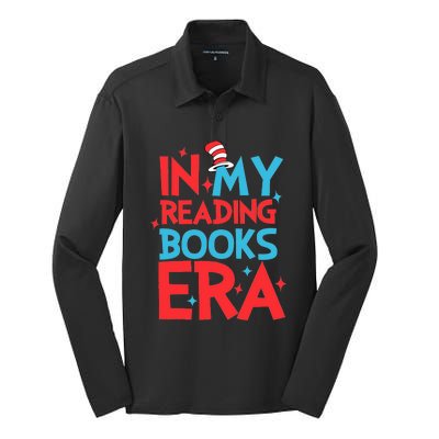 In My Reading Books Era Teachers Autism Awareness Book Lover Silk Touch Performance Long Sleeve Polo