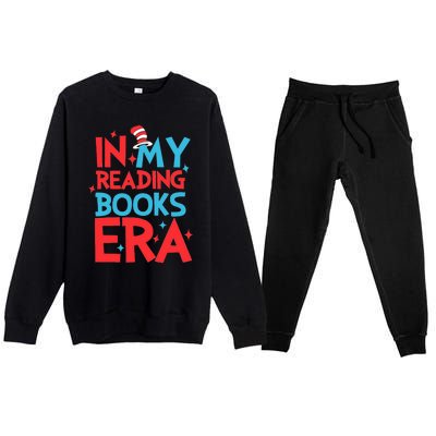 In My Reading Books Era Teachers Autism Awareness Book Lover Premium Crewneck Sweatsuit Set