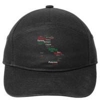 Italy Map Silhouette Flag Towns Cities Rome Travel Europe 7-Panel Snapback Hat