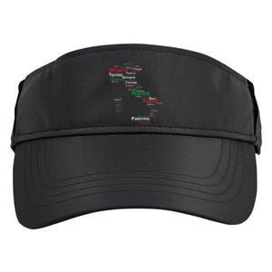 Italy Map Silhouette Flag Towns Cities Rome Travel Europe Adult Drive Performance Visor