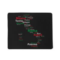 Italy Map Silhouette Flag Towns Cities Rome Travel Europe Mousepad