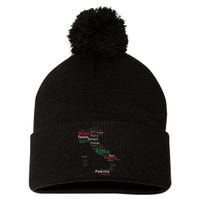 Italy Map Silhouette Flag Towns Cities Rome Travel Europe Pom Pom 12in Knit Beanie