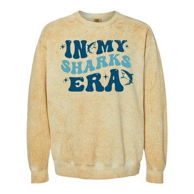 In My Sharks Era Groovy Colorblast Crewneck Sweatshirt