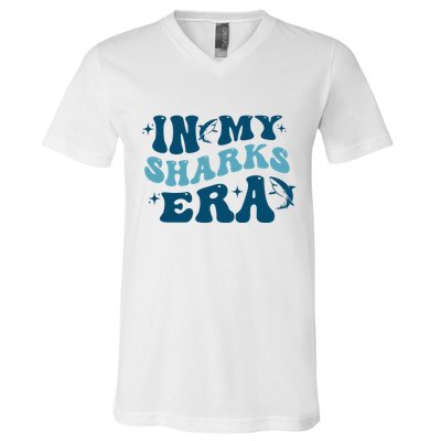 In My Sharks Era Groovy V-Neck T-Shirt