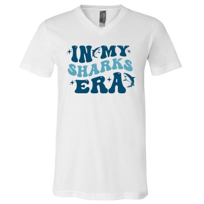 In My Sharks Era Groovy V-Neck T-Shirt