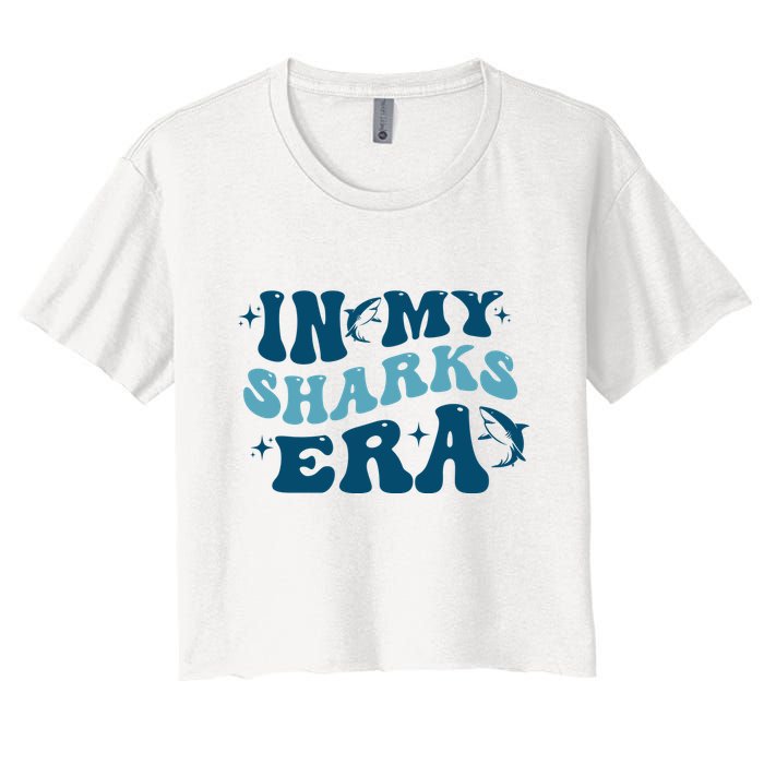 In My Sharks Era Groovy Women's Crop Top Tee