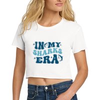 In My Sharks Era Groovy Women's Crop Top Tee