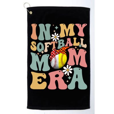 In My Softball Mom Era Funny Softball Mama MotherS Day Gift Platinum Collection Golf Towel