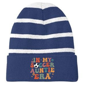 In My Soccer Auntie Era Striped Beanie with Solid Band