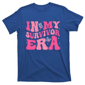 In My Survivor Era Groovy Retro Pink Breast Cancer Awareness Gift T-Shirt