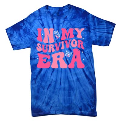 In My Survivor Era Groovy Retro Pink Breast Cancer Awareness Gift Tie-Dye T-Shirt