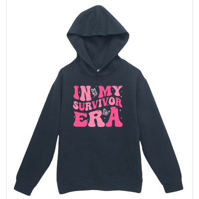 In My Survivor Era Groovy Retro Pink Breast Cancer Awareness Gift Urban Pullover Hoodie