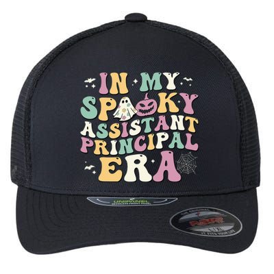 In My Spooky Assistant Principal Era Retro Ghost Halloween Flexfit Unipanel Trucker Cap