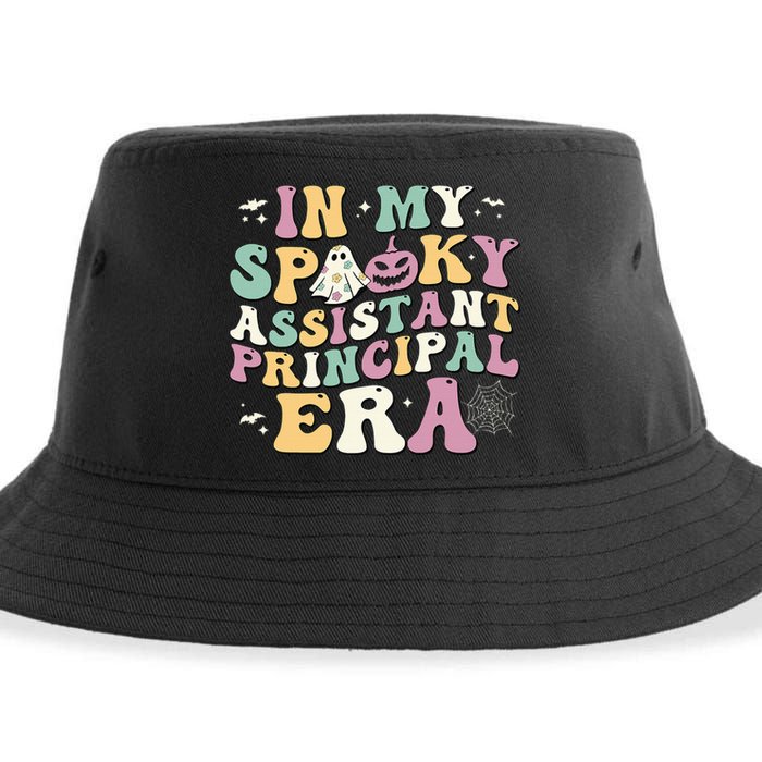 In My Spooky Assistant Principal Era Retro Ghost Halloween Sustainable Bucket Hat