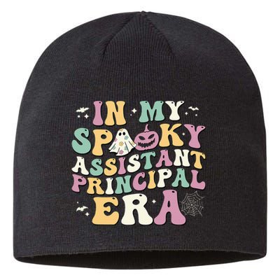 In My Spooky Assistant Principal Era Retro Ghost Halloween Sustainable Beanie