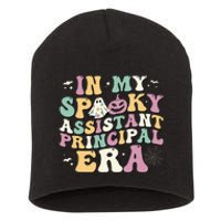 In My Spooky Assistant Principal Era Retro Ghost Halloween Short Acrylic Beanie