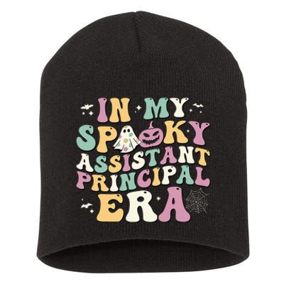 In My Spooky Assistant Principal Era Retro Ghost Halloween Short Acrylic Beanie