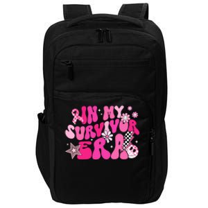 In My Survivor Era Pink Groovy Retro Breast Cancer Awareness Gift Impact Tech Backpack