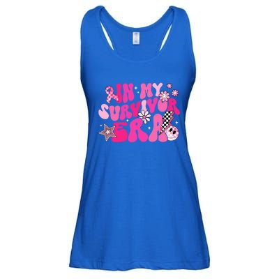 In My Survivor Era Pink Groovy Retro Breast Cancer Awareness Gift Ladies Essential Flowy Tank