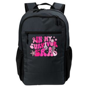 In My Survivor Era Pink Groovy Retro Breast Cancer Awareness Gift Daily Commute Backpack