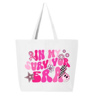 In My Survivor Era Pink Groovy Retro Breast Cancer Awareness Gift 25L Jumbo Tote