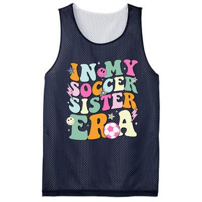 In My Soccer Sister Era Groovy Retro Cute Proud Soccer Sis Mesh Reversible Basketball Jersey Tank