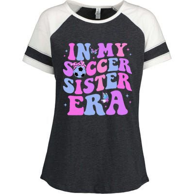 In My Soccer Sister Era Groovy Soccer Sister Enza Ladies Jersey Colorblock Tee