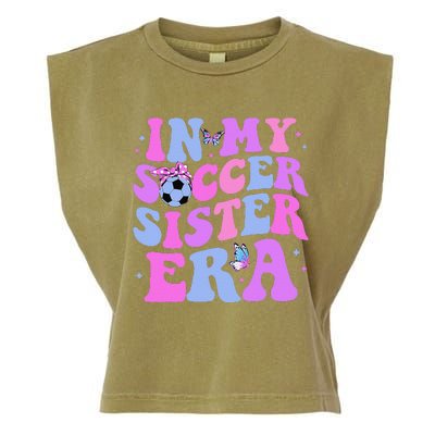 In My Soccer Sister Era Groovy Soccer Sister Garment-Dyed Women's Muscle Tee