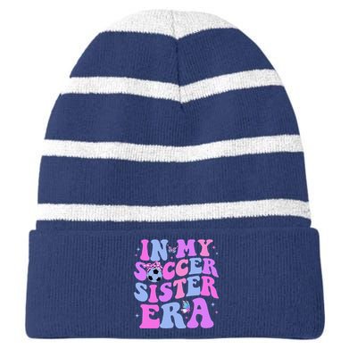 In My Soccer Sister Era Groovy Soccer Sister Striped Beanie with Solid Band