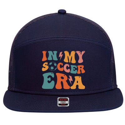 In My Soccer Era Soccer Coach Gift 7 Panel Mesh Trucker Snapback Hat