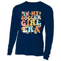 In My Soccer Girl Era Retro Sport Girl Groovy Soccer Cute Cooling Performance Long Sleeve Crew