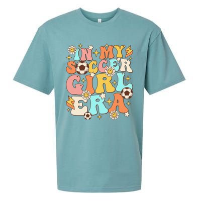 In My Soccer Girl Era Retro Sport Girl Groovy Soccer Cute Sueded Cloud Jersey T-Shirt