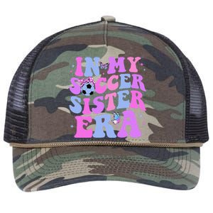 In My Soccer Sister Era Groovy Soccer Sister Retro Rope Trucker Hat Cap