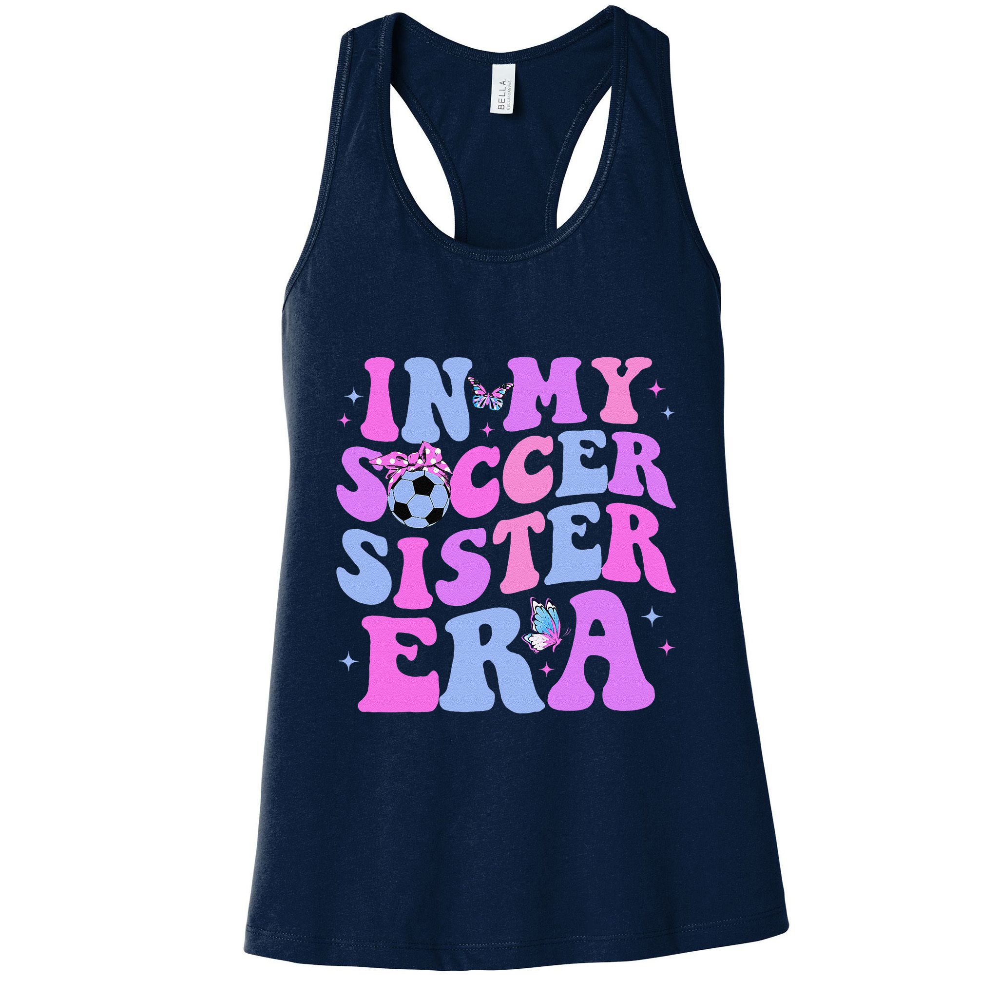 In My Soccer Sister Era Groovy Soccer Sister Womens Tank Top