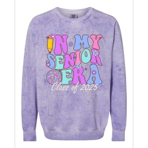 In My Senior Era Class Of 2025 Graduate Retro Groovy Gift Colorblast Crewneck Sweatshirt