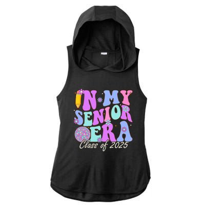 In My Senior Era Class Of 2025 Graduate Retro Groovy Gift Ladies PosiCharge Tri-Blend Wicking Draft Hoodie Tank