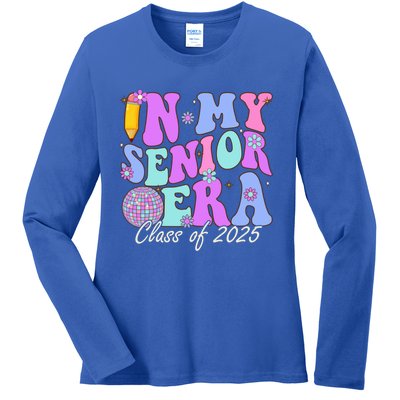 In My Senior Era Class Of 2025 Graduate Retro Groovy Gift Ladies Long Sleeve Shirt