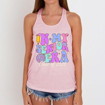 In My Senior Era Class Of 2025 Graduate Retro Groovy Gift Women's Knotted Racerback Tank