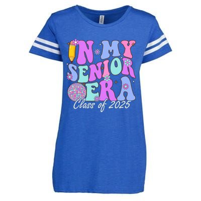 In My Senior Era Class Of 2025 Graduate Retro Groovy Gift Enza Ladies Jersey Football T-Shirt